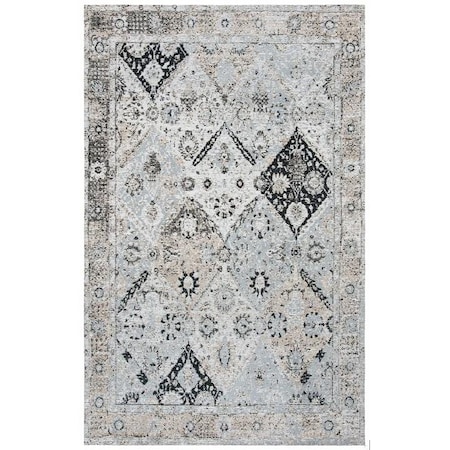 Safavieh 8 x 10 ft. Classic Vintage Rectangle Power Loomed Area RugIvory & Silver CLV871A-8